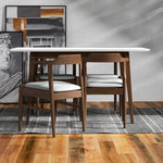 Alpine Small White Top Dining Set -  4 Sterling Grey Chairs | MidinMod | TX | Best Furniture stores in Houston