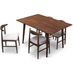 Adira Small Walnut Dining Set - 4 Winston Beige Chairs | MidinMod | TX | Best Furniture stores in Houston