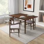 Adira Small Walnut Dining Set - 4 Winston Beige Chairs | MidinMod | TX | Best Furniture stores in Houston