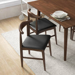 Winston Dining Chair (Black Leather) | Mid in Mod | Houston TX | Best Furniture stores in Houston