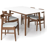 Adira Small White Top Dining Set - 4 Zola Grey Chairs | MidinMod | TX | Best Furniture stores in Houston