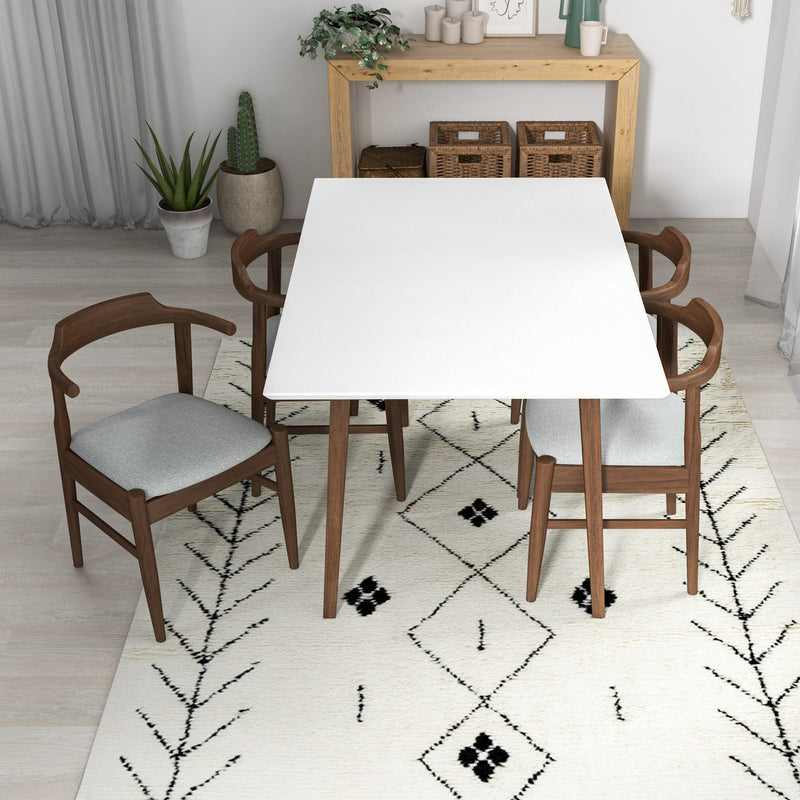 Adira Small White Top Dining Set - 4 Zola Grey Chairs | MidinMod | TX | Best Furniture stores in Houston