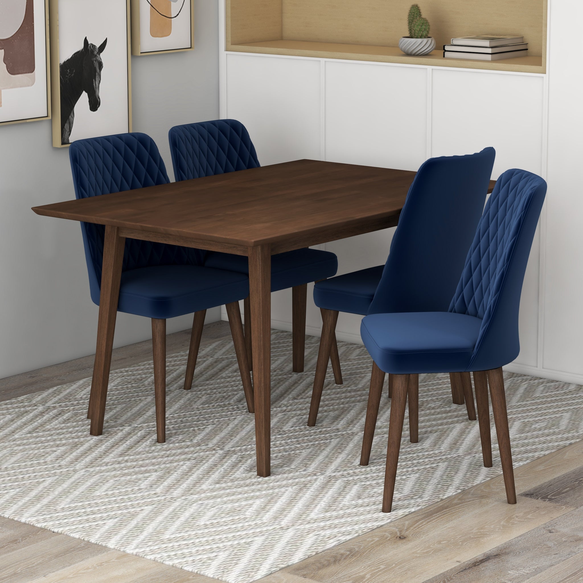 Velvet dining table online chairs