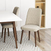 Adira Small White Dining Set - 4 Evette Beige Velvet Chairs | MidinMod | TX | Best Furniture stores in Houston