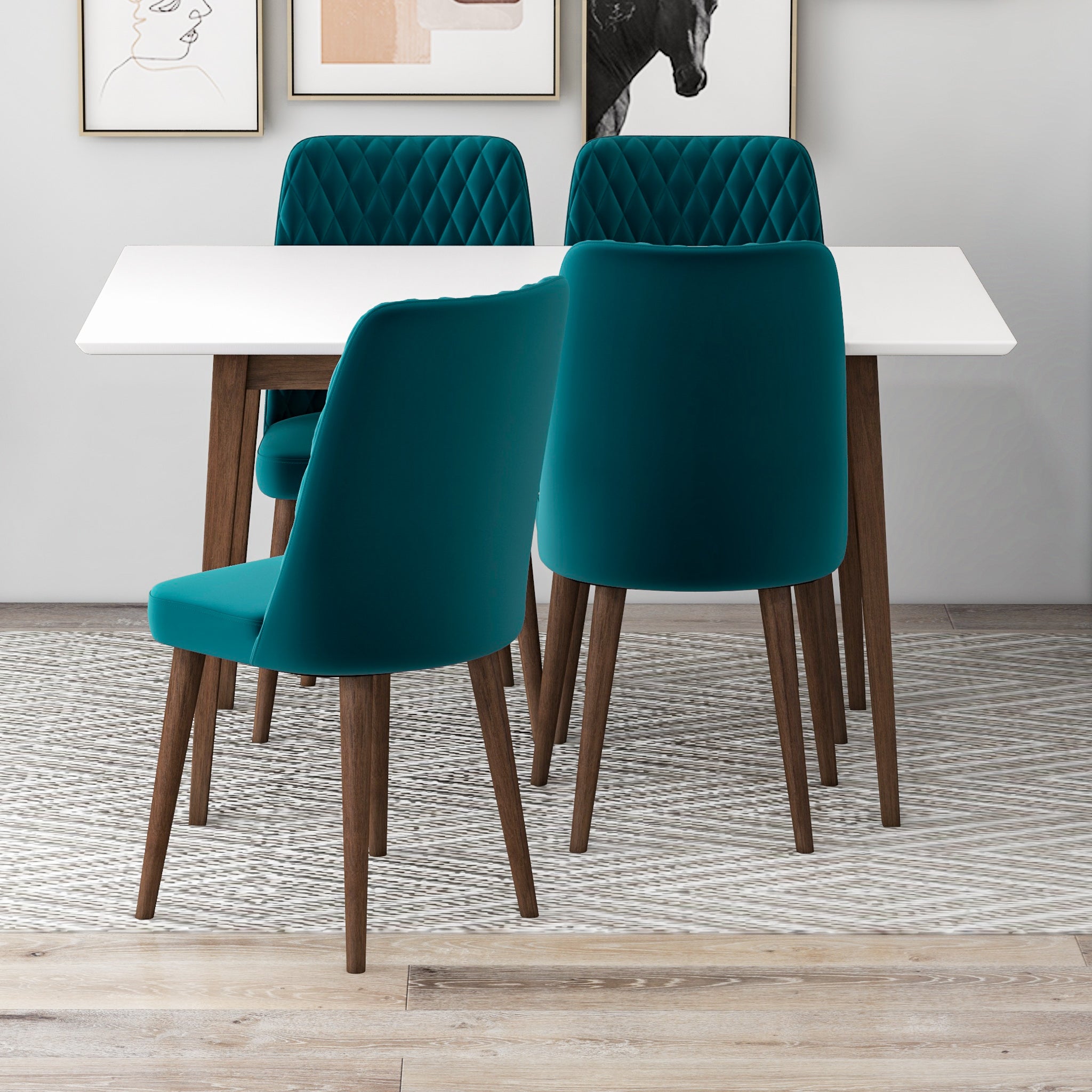 Teal dining room online chairs