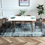 Adira Small White Dining Set - 4 Winston Black Leather Chairs | MidinMod |  TX | Best Furniture stores in Houston