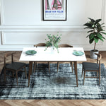 Adira Large White Dining Set - 4 Winston Black Leather Chairs | MidinMod | TX | Best Furniture stores in Houston