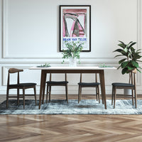 Adira Small White Dining Set - 4 Winston Black Leather Chairs | MidinMod |  TX | Best Furniture stores in Houston