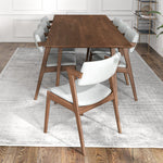Adira XLarge Walnut Dining Set - 8 Ricco Light Grey Chairs | MidinMod | TX | Best Furniture stores in Houston