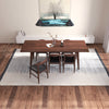 Adira XLarge Walnut Dining Set | 6 Winston Black Leather Dining Chairs | Houston TX | Best Furniture stores in Houston