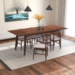 Adira XLarge Walnut Dining Set | 6 Winston Beige Dining Chairs | Houston TX | Best Furniture stores in Houston