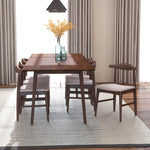 Adira XLarge Walnut Dining Set | 6 Winston Beige Dining Chairs | Houston TX | Best Furniture stores in Houston