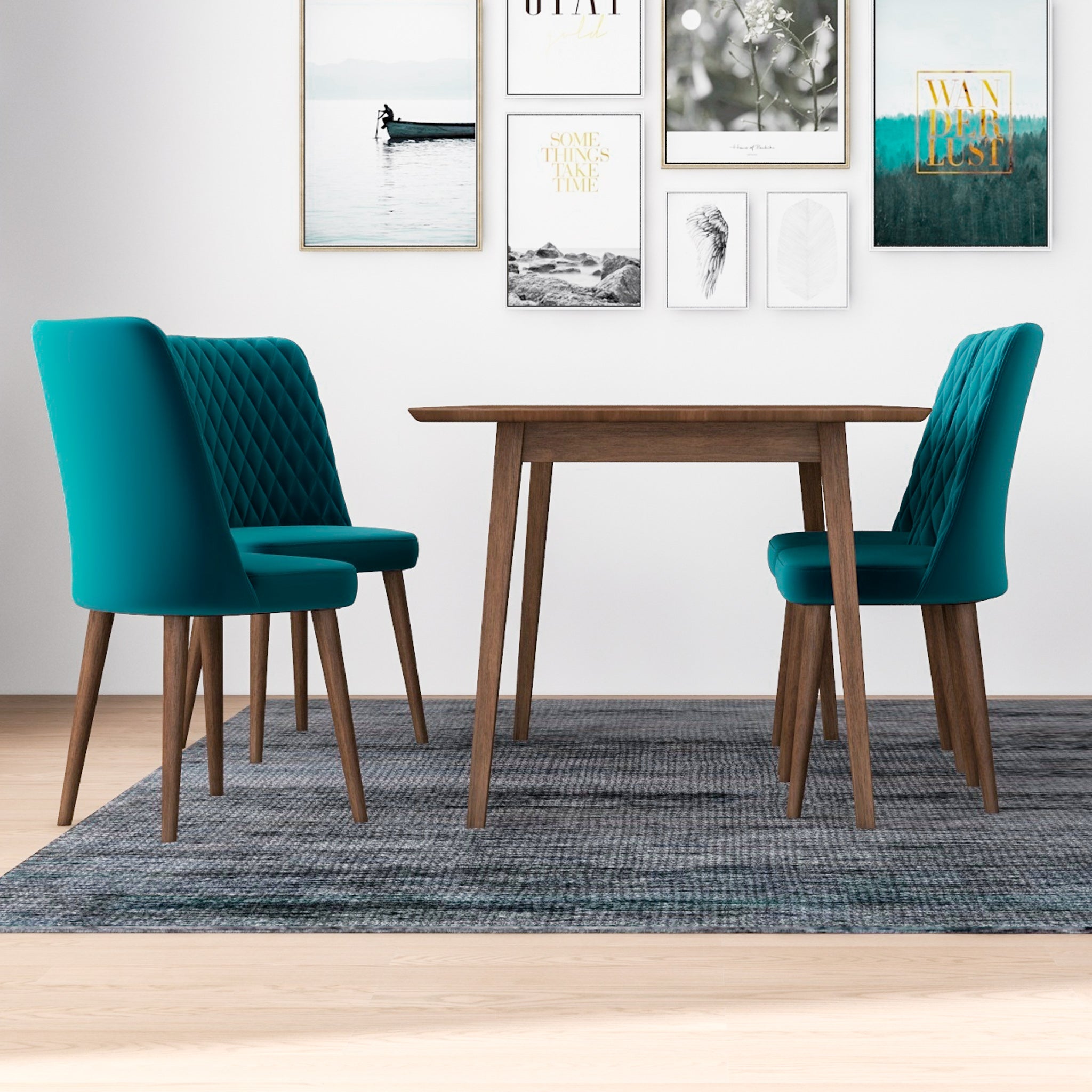 Teal dining room best sale chairs set of 4