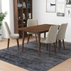 Alpine Large Walnut Dining Set - 4 Evette Beige Velvet Chairs | MidinMod | TX | Best Furniture stores in Houston