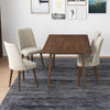 Alpine Large Walnut Dining Set - 4 Evette Beige Velvet Chairs | MidinMod | TX | Best Furniture stores in Houston