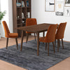 Alpine Large Walnut Dining Set - 4 Evette Orange Velvet Chairs | MidinMod | TX | Best Furniture stores in Houston