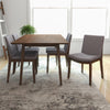 Adira Large Walnut Dining Set - 4 Virginia Grey Chairs | MidinMod | TX | Best Furniture stores in Houston