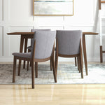 Adira Large Walnut Dining Set - 4 Virginia Grey Chairs | MidinMod | TX | Best Furniture stores in Houston