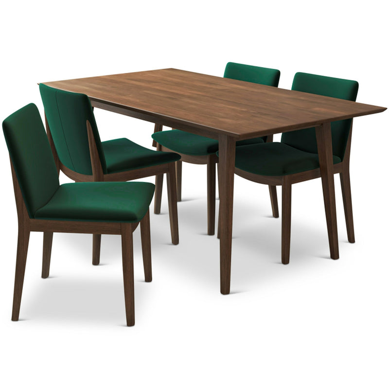 Adira Large Dining Set - 4 Virginia Green Velvet  Chairs | MidinMod | TX | Best Furniture stores in Houston