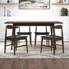 Adira Large Walnut Dining Set - 4 Winston Black Leather Chairs | MidinMod | TX | Best Furniture stores in Houston