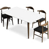 Adira Large White Dining Set - 4 Winston Black Leather Chairs | MidinMod | TX | Best Furniture stores in Houston