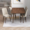 Alpine Small Walnut Dining Set - 4 Evette Beige Velvet Chairs | MidinMod | TX | Best Furniture stores in Houston
