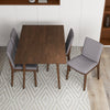 Adira Small Walnut Dining Set - 4 Virginia Grey Chairs | MidinMod | TX | Best Furniture stores in Houston