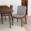 Adira Small Walnut Dining Set - 4 Virginia Grey Chairs | MidinMod | TX | Best Furniture stores in Houston