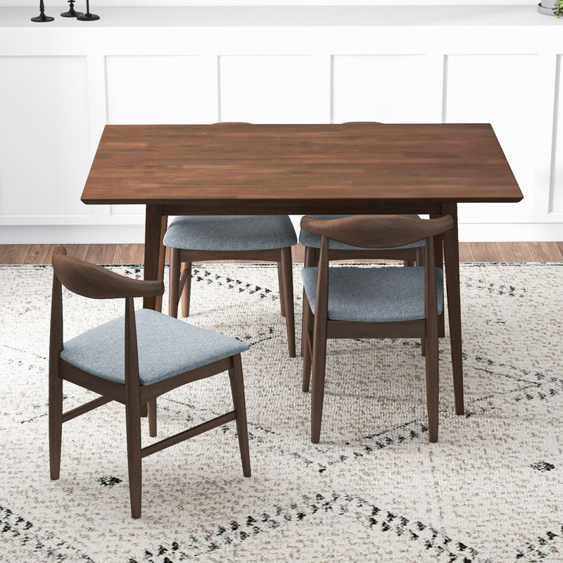 Adira Small Walnut Dining Set - 4 Winston Grey Chairs | MidinMod |  TX | Best Furniture stores in Houston