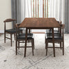 Adira Small Walnut Dining Set - 4 Winston Black Leather Chairs | MidinMod | TX | Best Furniture stores in Houston