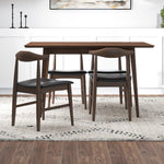 Adira Small Walnut Dining Set - 4 Winston Black Leather Chairs | MidinMod | TX | Best Furniture stores in Houston
