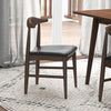 Adira Small Walnut Dining Set - 4 Winston Black Leather Chairs | MidinMod | TX | Best Furniture stores in Houston