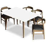 Adira Small White Top Dining Set -4 Zola Black Leather Chairs | MidinMod | TX | Best Furniture stores in Houston
