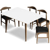 Adira Small White Dining Set - 4 Winston Black Leather Chairs | MidinMod |  TX | Best Furniture stores in Houston