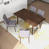 Adira Large Walnut Dining Set - 4 Brighton Grey Chairs | MidinMod | TX | Best Furniture stores in Houston