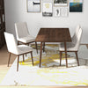 Adira Large Walnut Dining Set - 4 Brighton Beige Chairs | MidinMod | TX | Best Furniture stores in Houston
