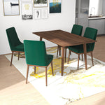 Adira Large Dining Set - 4 Brighton Green Velvet Chairs | MidinMod | TX | Best Furniture stores in Houston