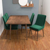 Adira Small Walnut Dining Set - 4 Brighton Green Velvet Chairs | MidinMod | TX | Best Furniture stores in Houston