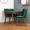 Adira Small Walnut Dining Set - 4 Brighton Green Velvet Chairs | MidinMod | TX | Best Furniture stores in Houston