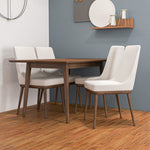 Adira Small Walnut Dining Set - 4 Brighton Beige Chairs | Best Furniture stores in Houston