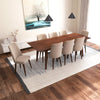 Adira XLarge Walnut Dining Set - 8 Evette Beige Velvet Chairs | MidinMod | TX | Best Furniture stores in Houston