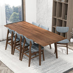 Adira XLarge Walnut Dining Set - 6 Collins Grey Chairs | MidinMod | TX | Best Furniture stores in Houston