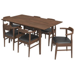 Alpine Walnut Dining Table - 6 Zola Leather Dining Chairs | MidinMod | TX | Best Furniture stores in Houston