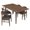 Alpine Large Walnut Dining Set - 4 Zola Black Leather Chairs | MidinMod | TX | Best Furniture stores in Houston
