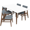 Alpine Large White Top Dining Set - 4 Collins Dining Chairs | MidinMod | TX | Best Furniture stores in Houston