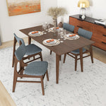 Alpine Large Dining Set with 4 Collins Dining Chairs (Walnut) | Mid in Mod | Houston TX | Best Furniture stores in Houston