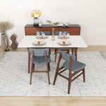 Alpine Large White Top Dining Set - 4 Collins Dining Chairs | MidinMod | TX | Best Furniture stores in Houston