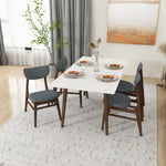 Alpine Large White Top Dining Set - 4 Collins Dining Chairs | MidinMod | TX | Best Furniture stores in Houston