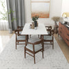Alpine (Large - WHITE) Dining Set with 6 Zola (Gray Fabric) Dining Chairs | Mid in Mod | Houston TX | Best Furniture stores in Houston