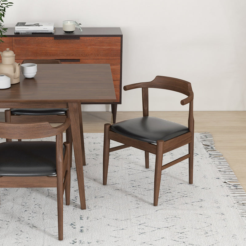 Alpine Walnut Dining Table - 6 Zola Leather Dining Chairs | MidinMod | TX | Best Furniture stores in Houston